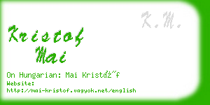 kristof mai business card